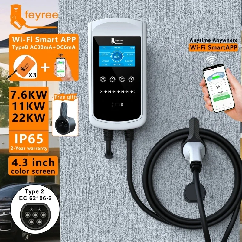 Feyree Type2 EV Charger 32A 7. - Wallbox Ev recension och pris